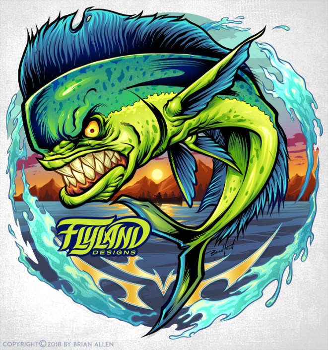 A colorful and angry mahi-mahi f