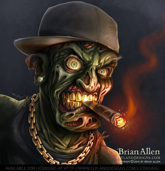 Hip-Hop Zombie Gangsta Digital Painting