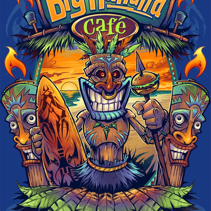 Tiki Man T-Shirt Design For Restaurant