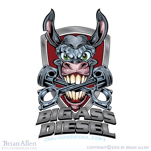 Mascot logo for donkey with pist