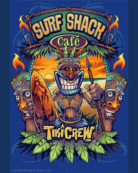 Big Kahuna Tiki Man Licensing Tiki Crew cafe surf shack