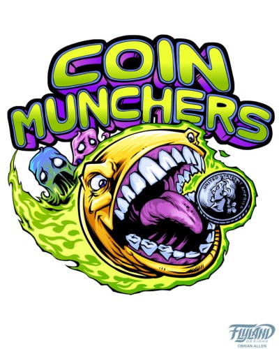 Logo design I created of an evil pac-man for an arcade’s logo design and branding.  The client wanted something identifiable to the retro gaming crowd, while putting a hard and extreme edge on the style.