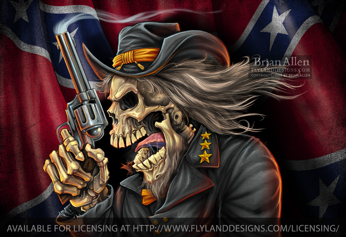 Confederate Rebel Civil War Skull General Civil War Confederate Rebel Skul