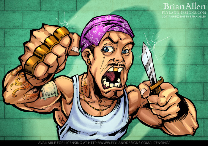 Criminal Character Art for Vaping Label Design