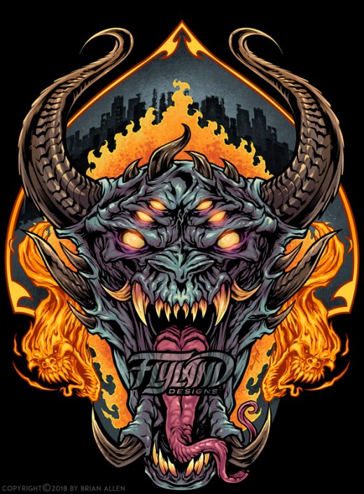 The dark demonic face of a demon