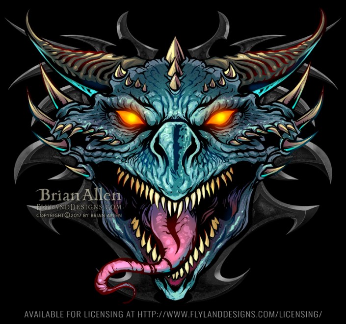 illustration of a dragon's head