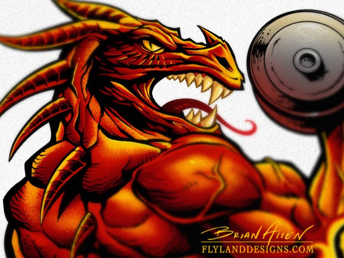 Wieghtlifting Dragon Logo Design