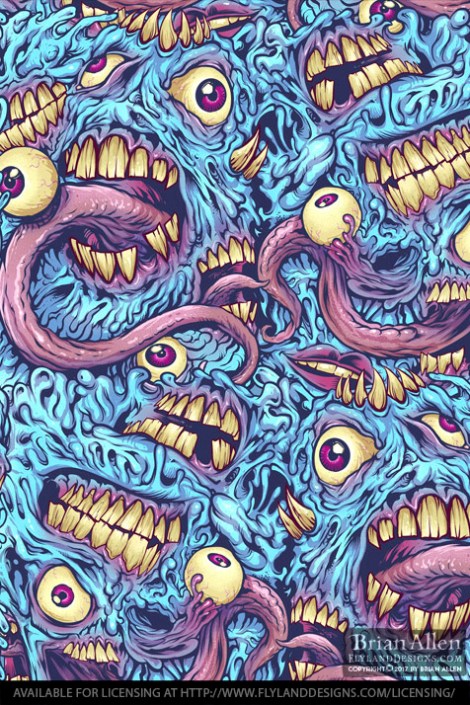 Repeatable blue pattern of detai