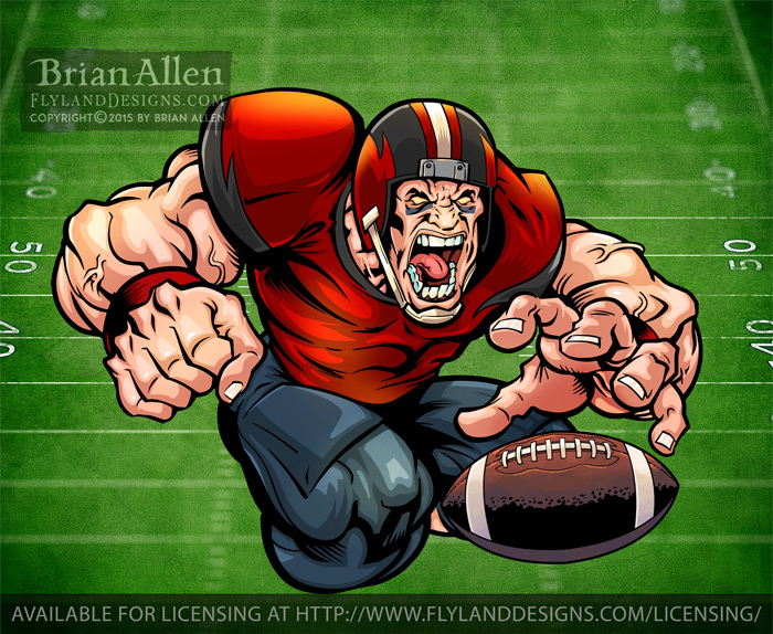 Football Mascot 01 angry football player Mascot