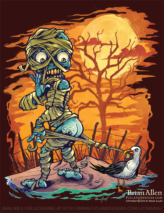 Halloween At The Beach Themed Art Prints