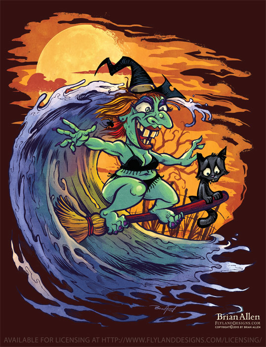 Halloween At The Beach Themed Art Prints