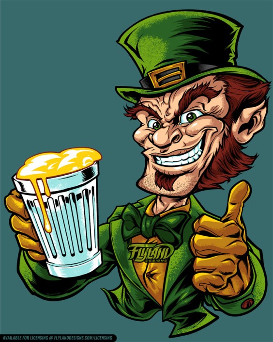 Leperchaun with Beer Leprechaun dressed in gold and g