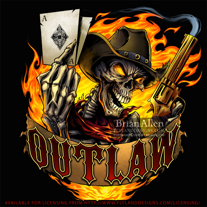 Outlaw Skeleton Evil outlaw cowboy skeleton hold