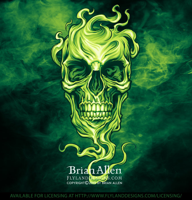 Smoky Green Skull Evil smoky green skull
