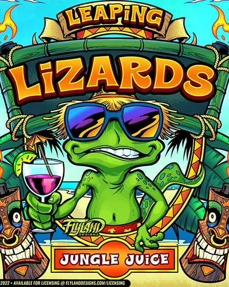 Lizard with Tropical background