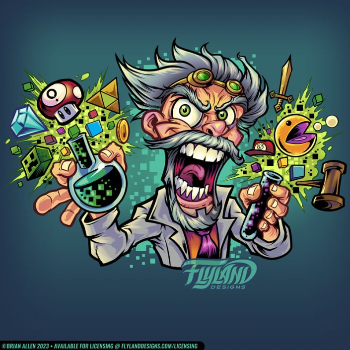 Mad Scientist Retro Gamer Artwor