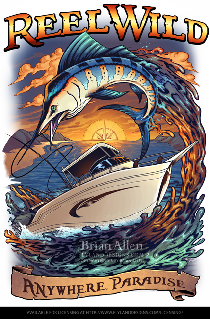 Marlin and Boat T-Shirt