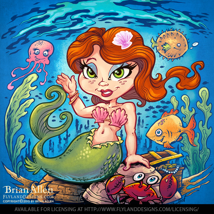 Youth Mermaid Undersea T-Shirt Theme Young girl mermaid underwater t-