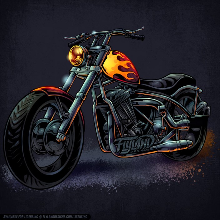 Motorcycle Motorcycle with hotrod flames pa