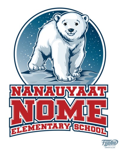 Elementary school mascot redesign I was commissioned to create of a polar bear for this school in Alaska.