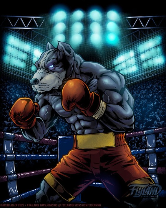 Pitbull Boxing Artwork by Brian Allen Pitbull Boxing Artwork by freela
