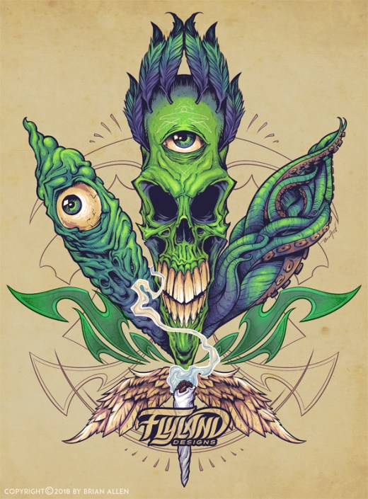 Pot Leaf Skull A marijuana pot leaf, but each b