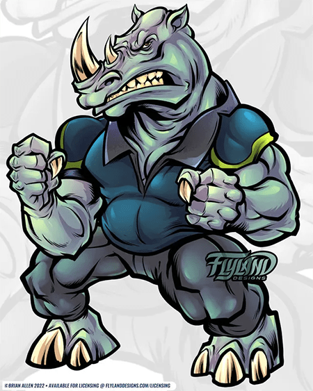 Mad rhino standing