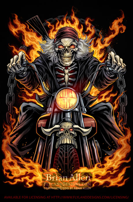 Skeleton Rider T-Shirt Design