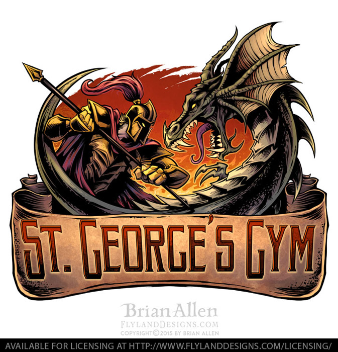 Dragon and Knight Gym Logo Design