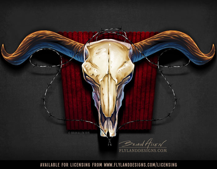 Steer Skull 02 Scary steer skull with horns ava