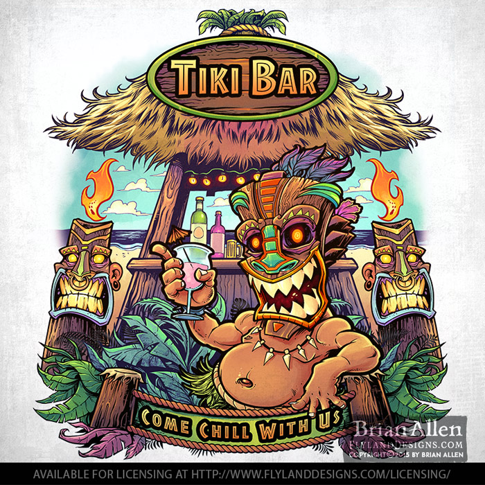Tiki Bar T-Shirt Template Tiki bar t-shirt licensing