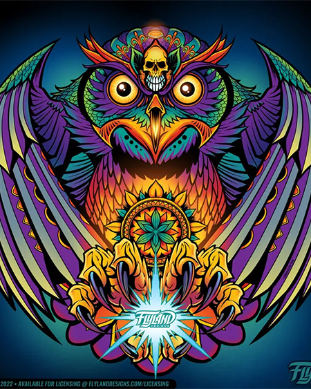Colorful Psychedelic Owl