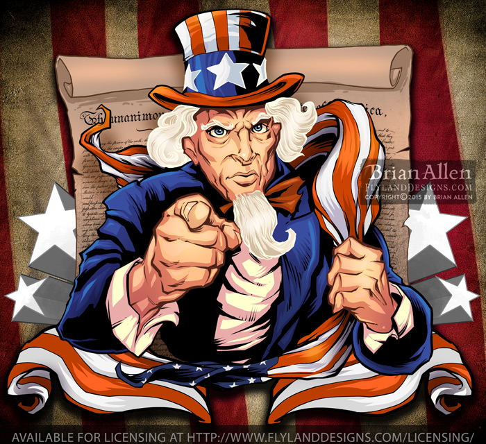 Copyright ©Brian Allen Uncle Sam in front of the constu
