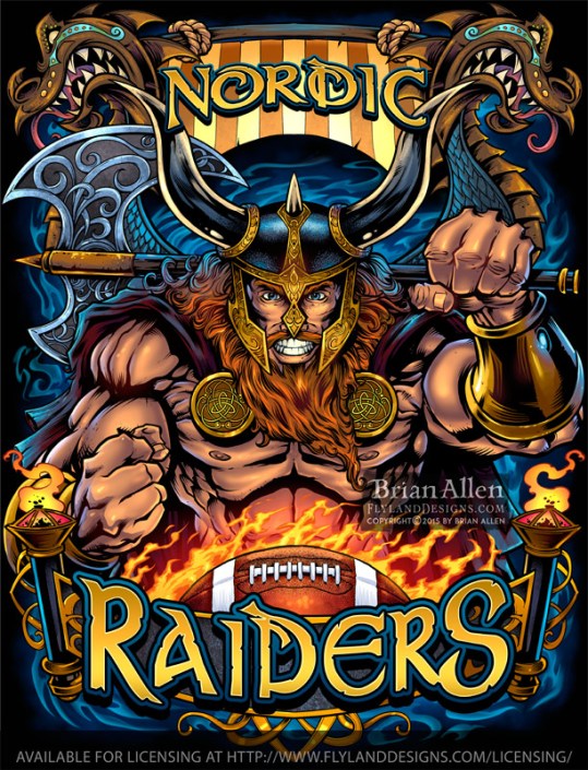 Viking Sports Mascot Template Apparel template I illustrated o