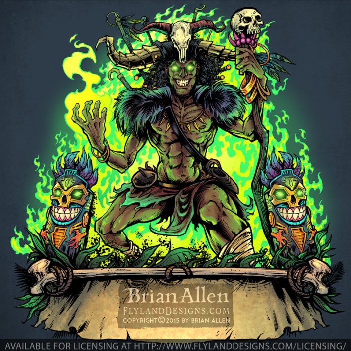 Witch doctor illustration of an