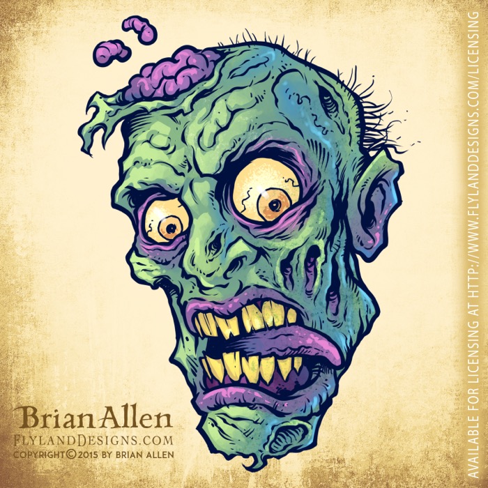 Zombie Repeatable Pattern Green evil cartoon zombies for r
