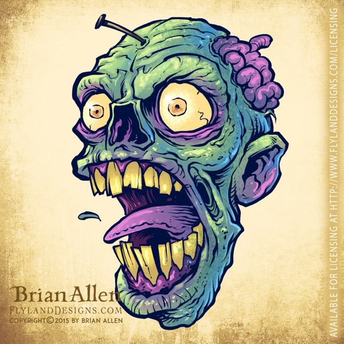 Zombie Repeatable Pattern Green evil cartoon zombies for r