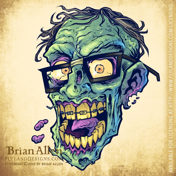 Zombie Repeatable Pattern Green evil cartoon zombies for r