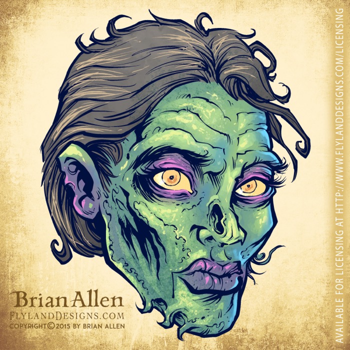 Zombie Repeatable Pattern Green evil cartoon zombies for r