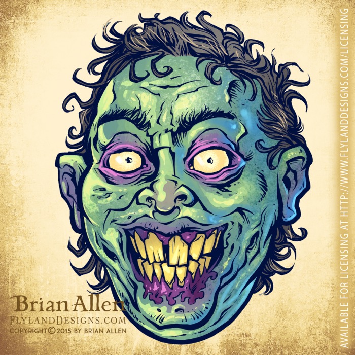 Zombie Repeatable Pattern Green evil cartoon zombies for r