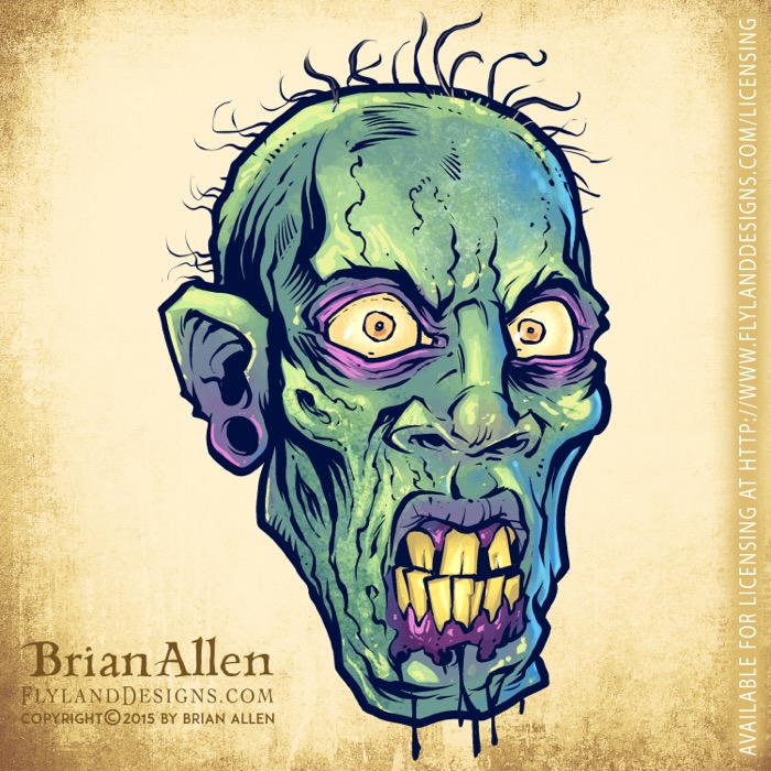 Zombie Repeatable Pattern Green evil cartoon zombies for r