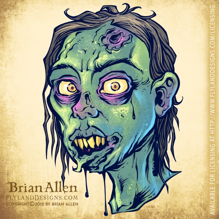 Zombie Repeatable Pattern Green evil cartoon zombies for r