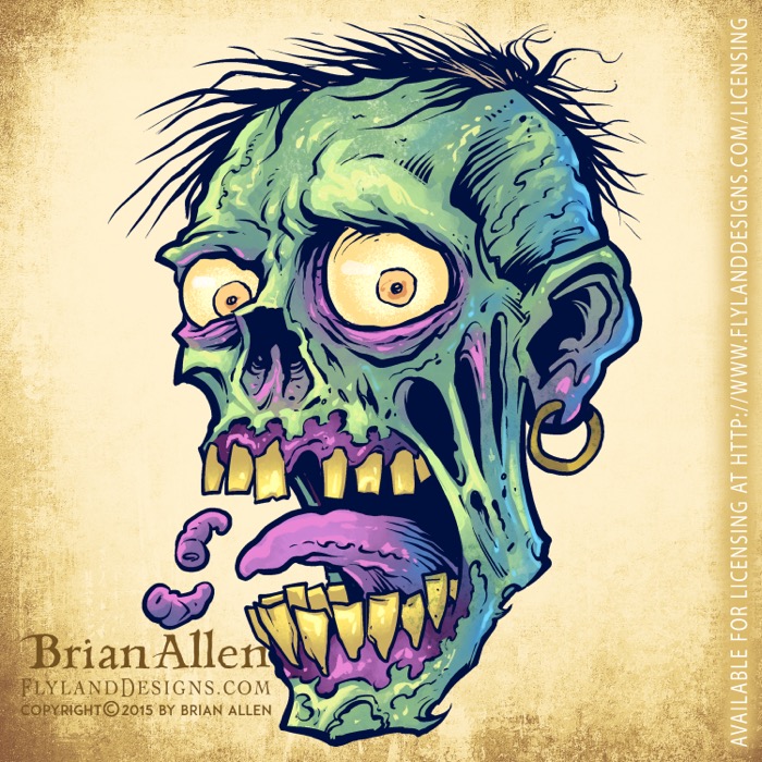 Zombie Repeatable Pattern Green evil cartoon zombies for r