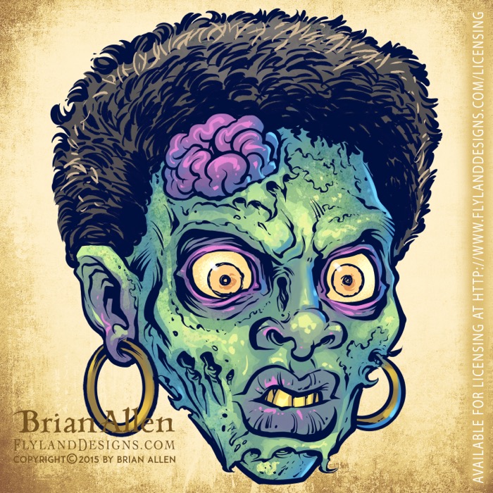 Zombie Repeatable Pattern Green evil cartoon zombies for r