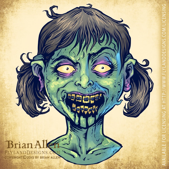 Zombie Repeatable Pattern Green evil cartoon zombies for r