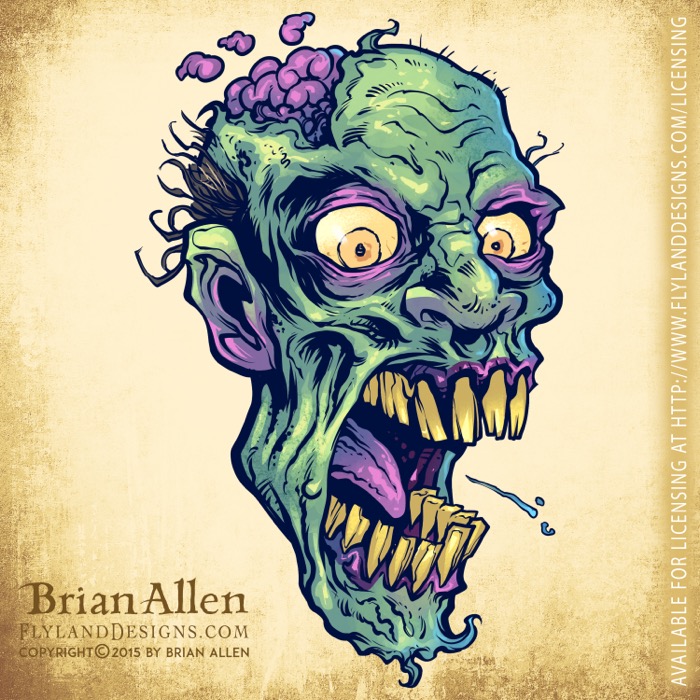 Zombie Repeatable Pattern Green evil cartoon zombies for r