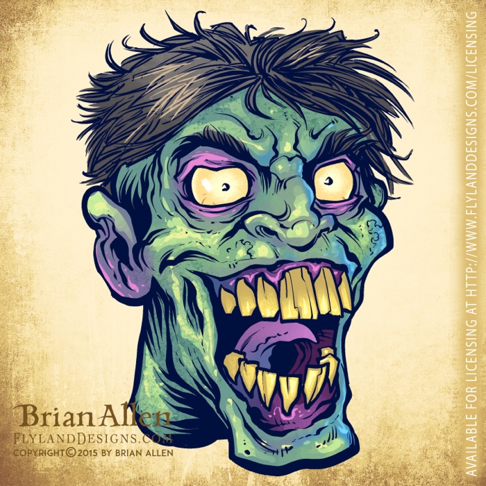Zombie Repeatable Pattern Green evil cartoon zombies for r