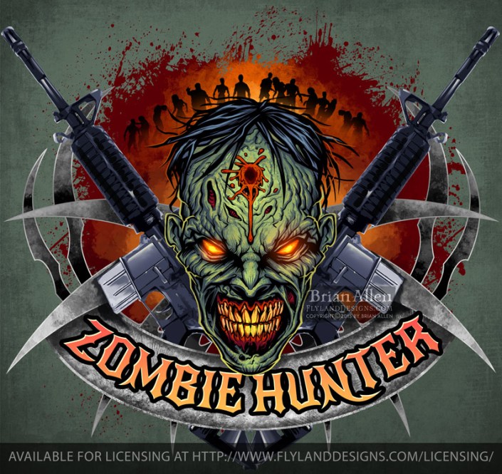Logo template of a grinning zomb